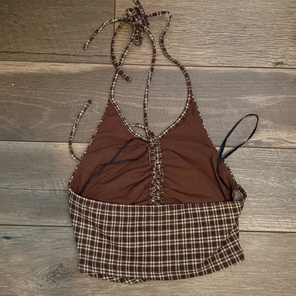 Princess Polly Brown Plaid Flared Pants - Picture 8 of 10